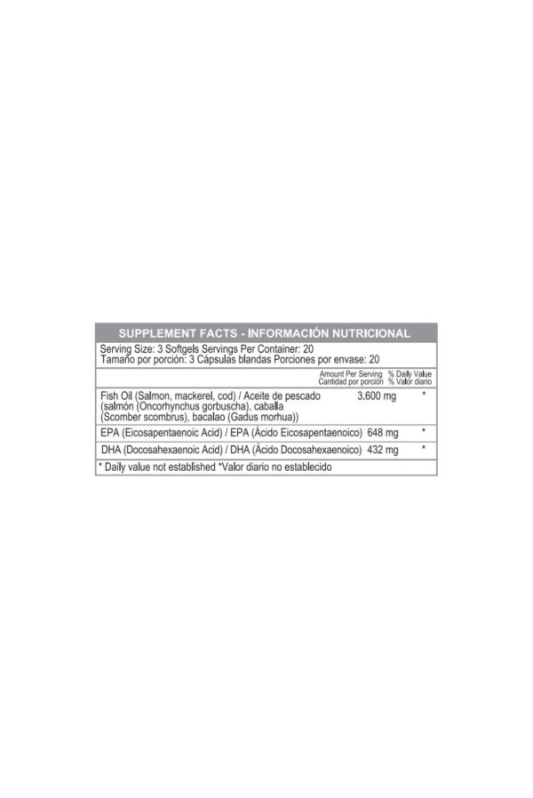 Fish Oil Omega-3 1.200 mg 100 softgels - Imagen 2